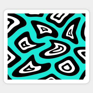 Abstract pattern - blue, black and white. Sticker